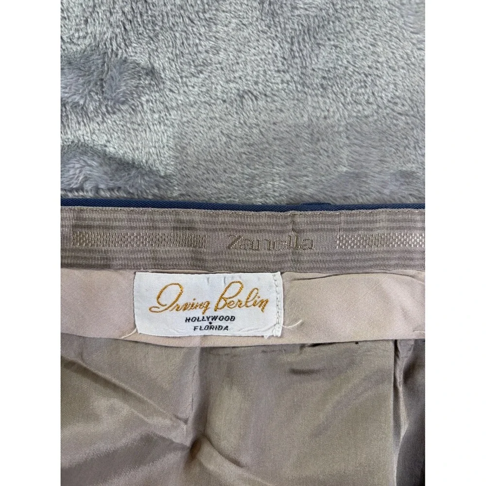 Zanella Mens Pleated Dress Pants Vintage 36x30 Blue Classic Fit